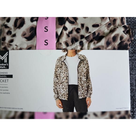 Member's Mark Jackets & Blazers - Member's Mark Travel Jacket Womens Small S Leopard Print NEW Lightweight Zip Up